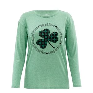 St. Patrick’s Women's Graphic T-Shirt with Long Sleeves - Green XL (16-18) NEW